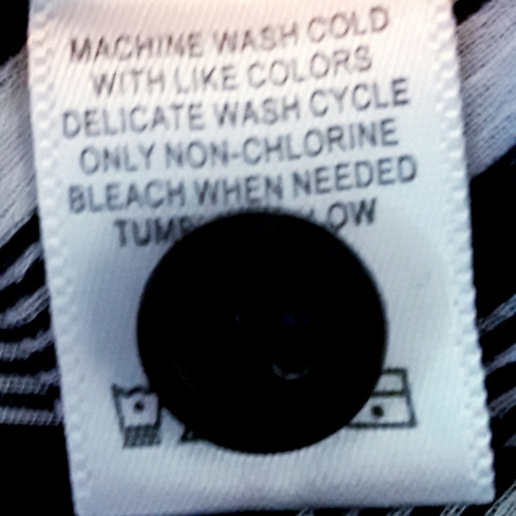 George ME Black and White Sheer Blouse Size Medium - Picture 6 of 7